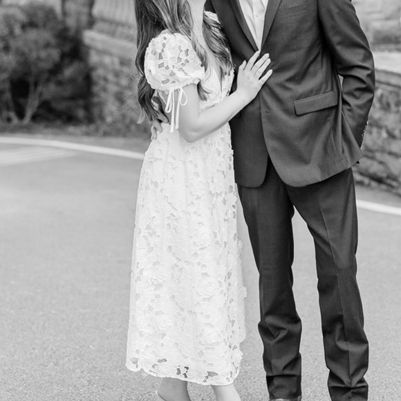 Lulus white midi lace dress - Picture 7 of 8